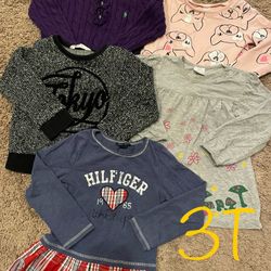 Winter/fall Girl Clothes, Long Sleeves Shirts Size 3T