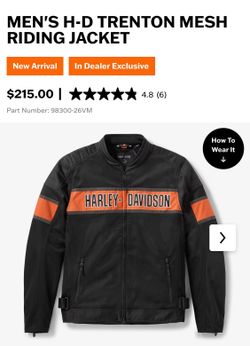 Mens Harley Davidson mesh summer jacket