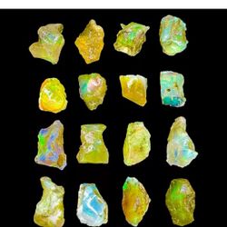 18pcs NATURAL ETHIOPIAN FIRE OPAL COLORFUL GEMSTONE 