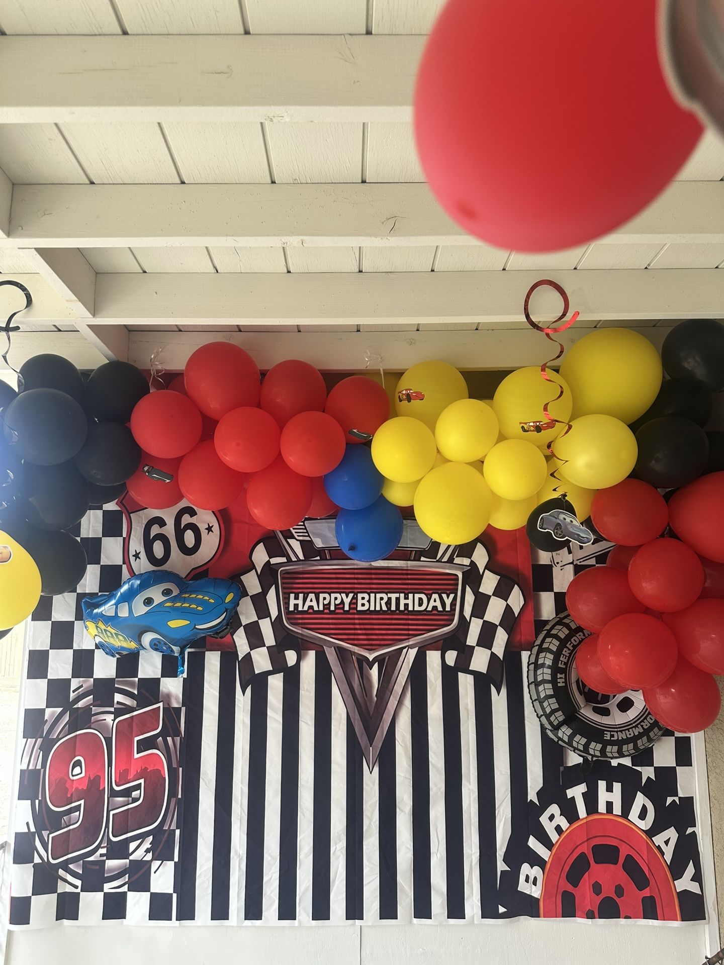 8*6FT Route 66 Birthday Banner