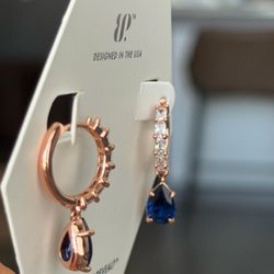 Rose Gold Sapphire Drop Earrings