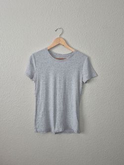 Faded Glory Womens Light Grey Short Sleeve Tee Size: (12-14) Large