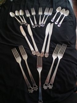 20 Pieces Sylver Ware King Eric National Stainless