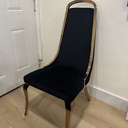 Luxury Black Velvet Dining Chair with Gold Frame – Modern & Elegant