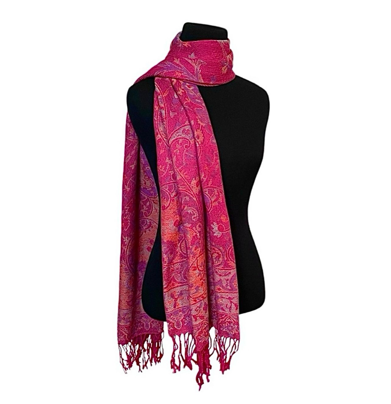 Stunning Reversable Pashmina Paisley Pink Scarf/Shawl