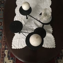 Metal Cast Candle Holder & Candles.( 78759.NW.Austin .)