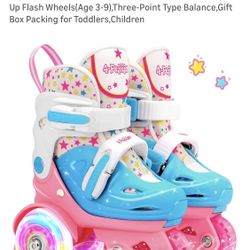 Pejiijar New Adjustable Beginner Rollerskates W Light Up Wheels