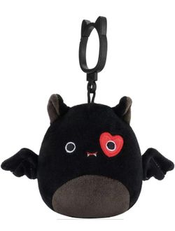 2025 VALENTINES DAY MINI 3” SQUISHMALLOW BAG PURSE CLIP PLUSH BAT W/ HEART EYE EMILY