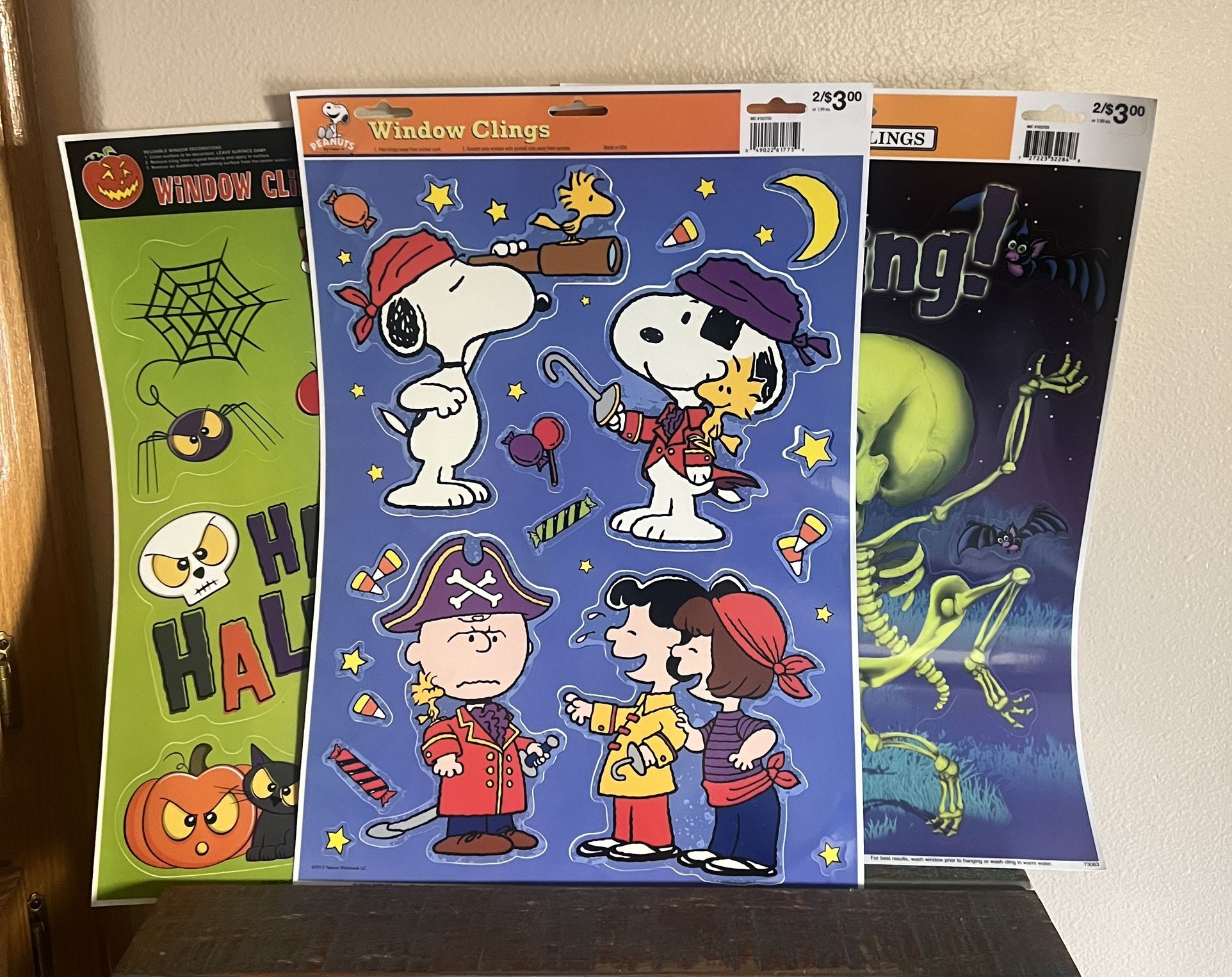 Halloween Window Clings Snoopy & 2 Others