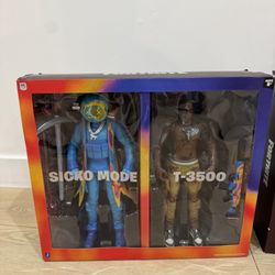 Fortnite Travis Scott Cactus Jack "Sicko Mode" & "T-3500" Action Figures NEW