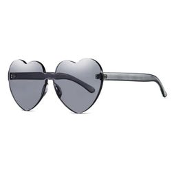 Heart Shape Sunglasses Rimless Transparent Heart Glasses Colorful Party Favors