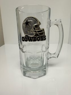 DALLAS COWBOYS PEWTER HELMET LOGO GLASS MUG
