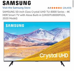 SAMSUNG 50-inch Class Crystal UHD TU-8000 Series - 4K HDR Smart TV with Alexa Built In