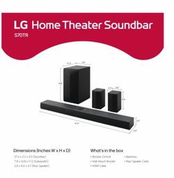 Brand new and Sealed LG Home Theater Soundbar with Dolby Atmos® and Rear Speakers, 5.1.1 channel, Best QNED matching S70TR (retails $499)