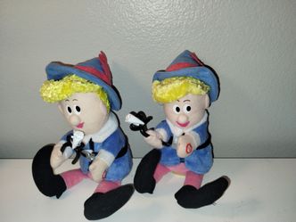 2 NOT WORKING Hermey The Dentist Plush Musical Rudolph Elf Gemmy Collectible 8"