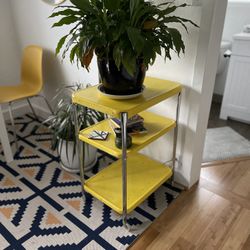 Antique Yellow Kitchen Cart