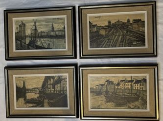 Bernard Buffet (born 1928, Died 1999) Prints set of 4 – framed and matted Turner Manufacturing