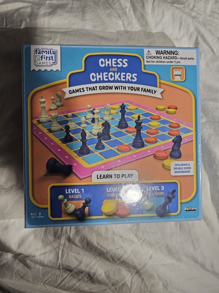 NEW ! CHESS AND CHECKERS COMBO GAMEs 2- IN-1 SEALED!