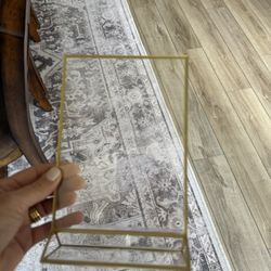 Set Of 12 Plexiglass Frames With Gold Rim