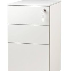 DEVAISE 3 Drawer Vertical File Cabinet, Mobile Fill Cabinet with Interlock System for Home Office, White