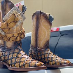 Mens Boots & Belt Set