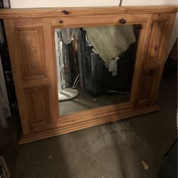 Mirror On The Wood Framed