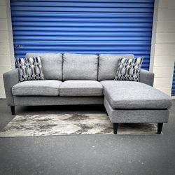 Gray Modern Reversible Sectional Sofa