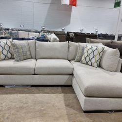 Brand New Cream Sofa Chaise Sectional  Sleek  &  Cozy!