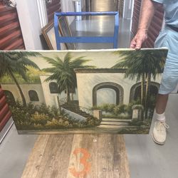 Large Tropical Palm Tree Canvas – Coastal / Florida Style Wall Art