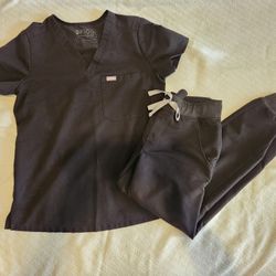 Figs Scrub Set Black XS Petite