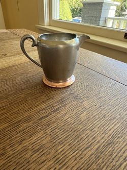 Pewter and Copper Creamer 