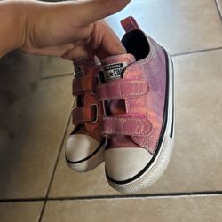 Pink Kids Converse Velcro