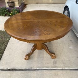 48” Oak Table  w/ Extra Leaf