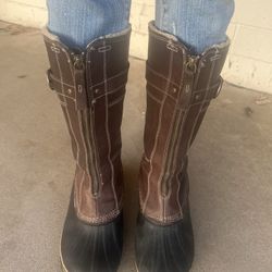 Sorel Leather/Rubber Boots Womens Size 10