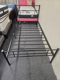 Brand new black metal twin platform bedframe