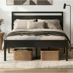 Bed frame with headboard