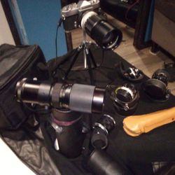 Camera Konica Auto Reflex  Case 5 Lens Included