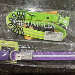 2 Large Adjustable Light Up Collars 