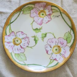 Vintage A Lanterner & Cie Li.oges Gold Trim Plate Hand Painted