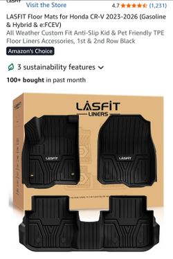 LASFIT Floor Mats for Honda CR-V 2023-2026 (Gasoline & Hybrid & e:FCEV) All Weather Custom Fit Anti-Slip Kid & Pet Friendly TPE Floor Liners Accessori