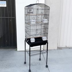 $55 (New) Small to medium bird cage 60” tall parrot parakeet cockatiel bird cage 18x14x60” rolling stand 