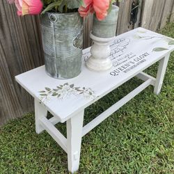 Farm Style Small Bench , Shabby Chic 