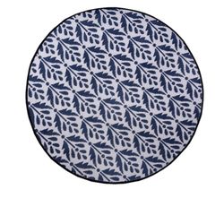 Blue/White Round Indoor/Outdoor Medallion Area Rug