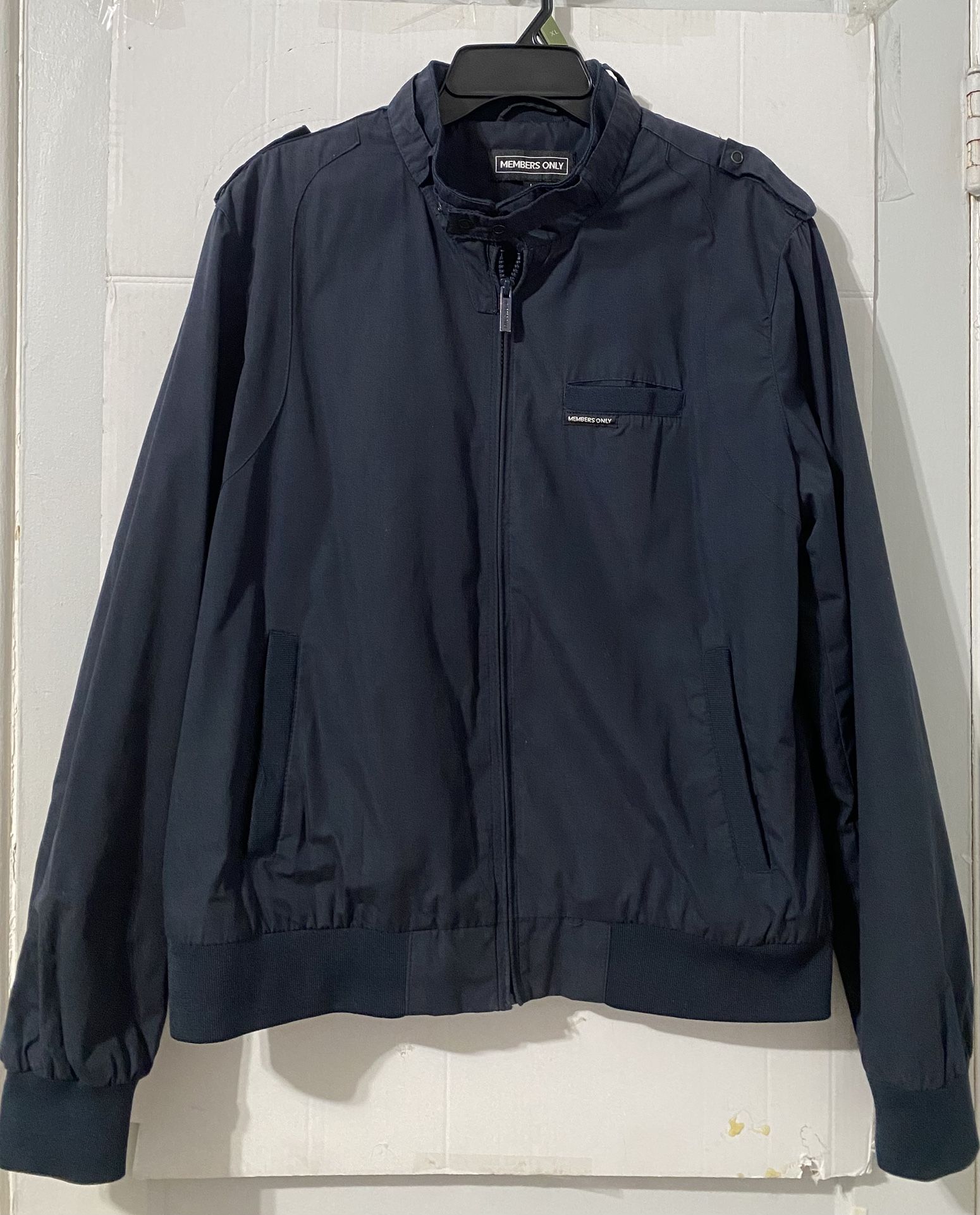 Vintage Members Only Jacket Mens Lg Navy Blue Racer Bomber Lightweight Full Zip
