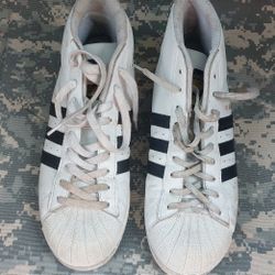 Adidas Superstar White Leather Black Stripe Original Shoes Sneakers size 9.5 men