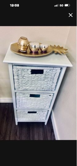 White side table with 3 drawers