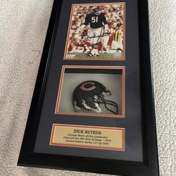 Dick Butkus Autographed Shadowbox 117/1000