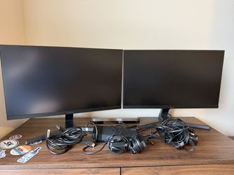 Two (2) Samsung Monitors + Dell Docking Station