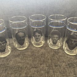 1970s Cowboys Collectors Glass Cups Perfect Condition