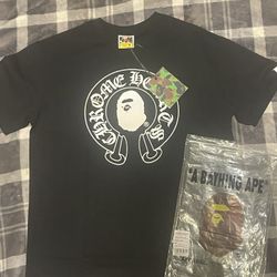 Black Crime Heart Bape T-shirt